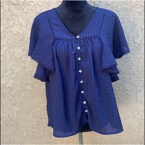 Navy blue short sleeve top